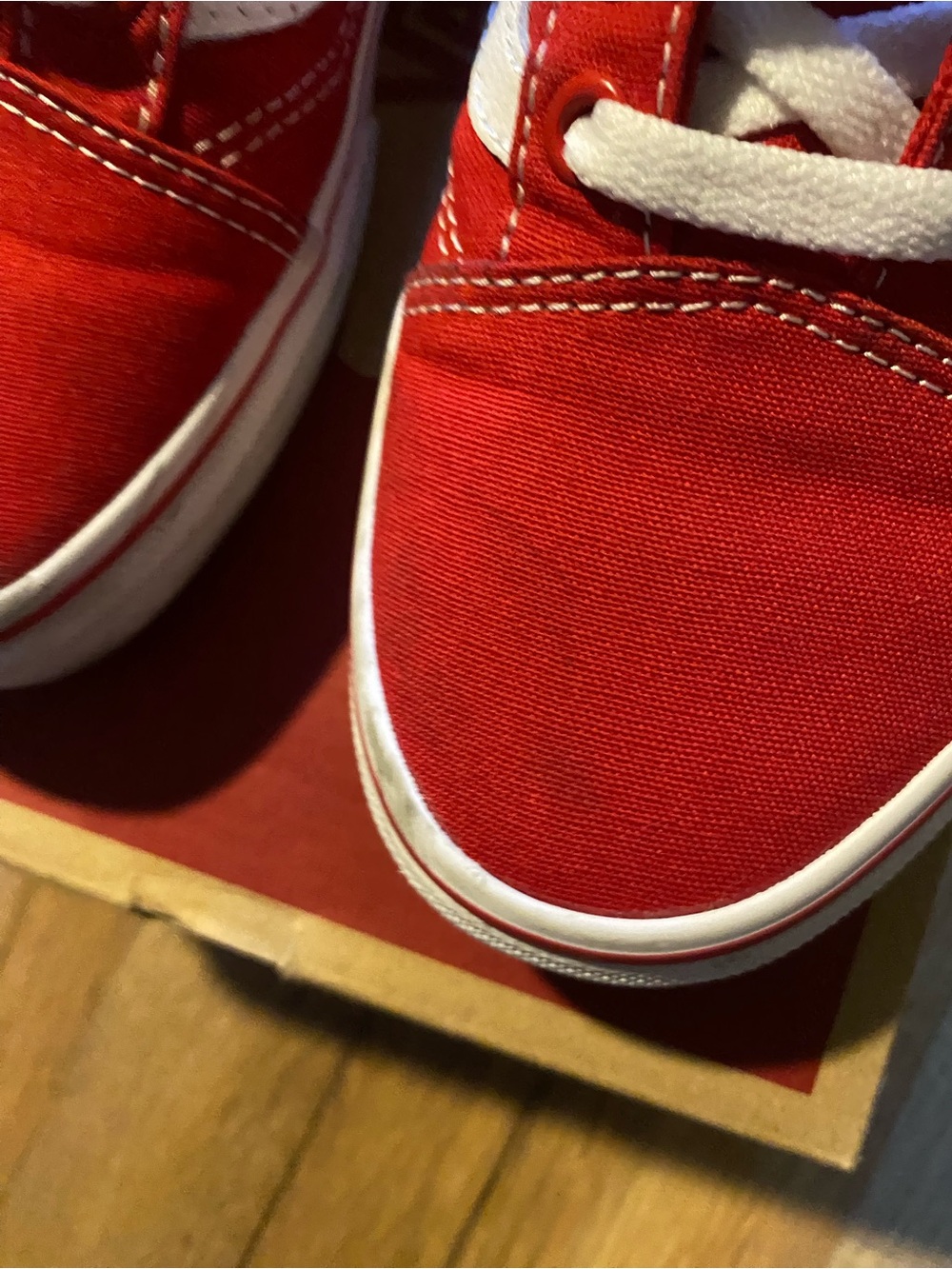 Red Canvas old skool vans women’s 6.5 men’s 5 - Picture 3 of 6